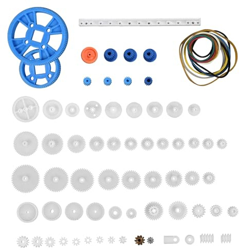 Kit d'engrenage de moteur 80 pièces, engrenages en plastique, poulie, mini kits de vis de courroie, kit de vis de poulie, kit de roue couronne, moteur robot, pièces de bricolage pour modélisme amateur
