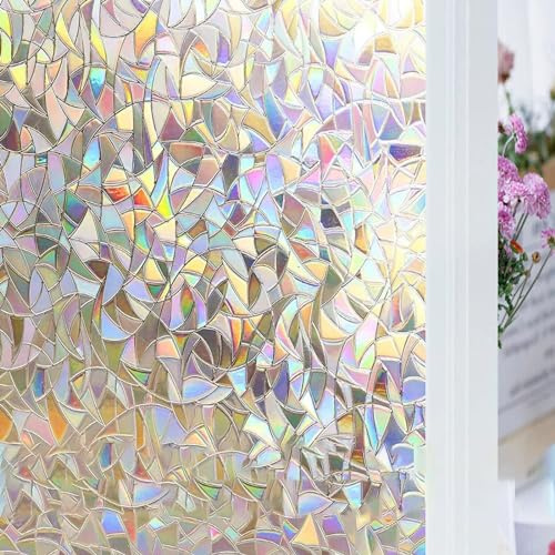 Vinilos Privacidad para Ventanas,3D Vinilos para Cristales Ventanas,3D Estática Decorativa de Película de Ventana,Translúcido Lamina Privacidad Decorativos,Anti-Ultravioleta Vinilos Autoadhesivos