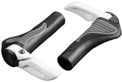 WANGZEYU Fahrradgriffe Fahrradgriffe, Hörner, Schraubstock, Lenkergriffe, Radfahren, stoßfest, staubdicht, Fahrradgriffe, Gummi, beidseitig verriegelt MTB Griffe (Color : BT1008W)