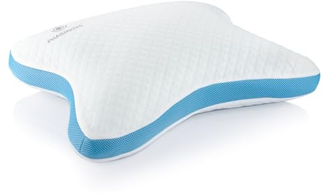 Pharmedis - Orthopädisches Nackenkissen Memory Foam - Ergonomisches Kopfkissen Für Nackenschmerzen - Schlafkissen Seitenschläfer Rückenschläfer Bauchschläfer - Nackenstützkissen Gegen Verspannungen