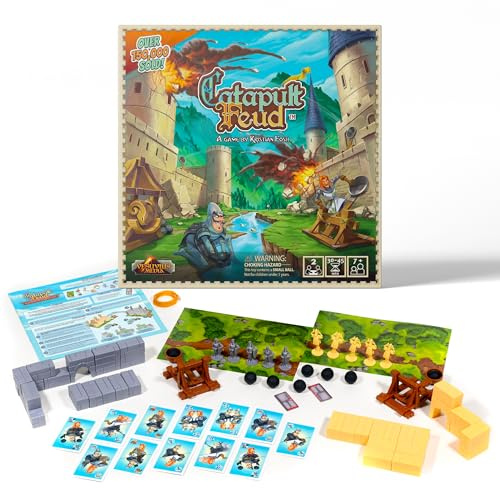 Catapult Feud Brädspel | Strategiskt Skicklighetsspel för 2 Spelare | Ålder 7+ | Vesuvius Media (Engelsk Version)