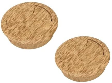 Desk Cable Grommets,Desk Cable Hole Covers,2PC 50/60mm Table Plastic Wood Grain Hole Cover PC Computer Desk Round Wire Tidy Grommet Hardware (Style 1-50mm)