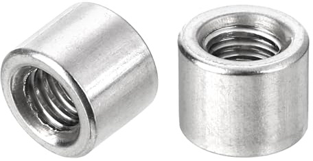 sourcing map Runde Schweißmuttern, Nutensteine, M6 x 10 mm x 8 mm, zum Anschweißen, Innengewinde, 201 Edelstahl-Einsatz, schweißbar, 20 Stück