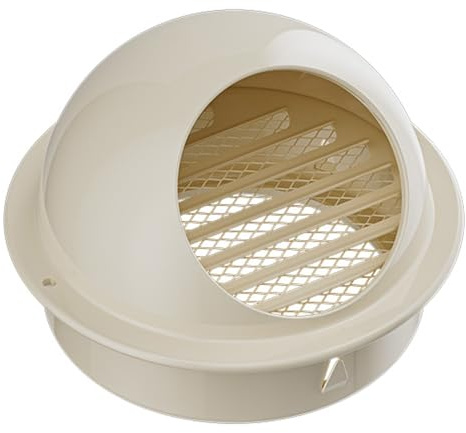 Griglia di Ventilazione A Sfera in Acciaio Inox Griglia di Aerazione Calibro 60/70/80/100 Mm Coperchio Griglia Aerazione Cappuccio A Griglia di Ventilazione Rotonda Esterno(Bianco,120mm)