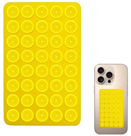 Support De Coque De Téléphone À Ventouse En Silicone - Support De Coque De Téléphone À Ventouse En Silicone | Support De Téléphone À Ventouse Double Face Multifonction Pour Selfies Et Vidéo (jaune)