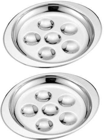 MAGICLULU 2piezas Fuente Para Hornear Multifuncional Plato Inoxidable Para Caracoles Soporte Para Hornear Para Restaurantes y