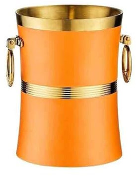 Lizhuzhuzs28 Eiseimer Kommerzielle Bar Bier Wein Kreative EIS Eimer Edelstahl EIS Eimer EIS Pellet Eimer Bar Champagner Eimer Eiskübel Sektkühler(Orange)