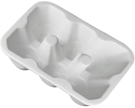 KOMBIUDA Vassoio per Conservazione Uova in Ceramica 6 Scomparti per Uova Bianco Contenitore Ecologico Design Semplice e Funzionale per Frigorifero in Cucina