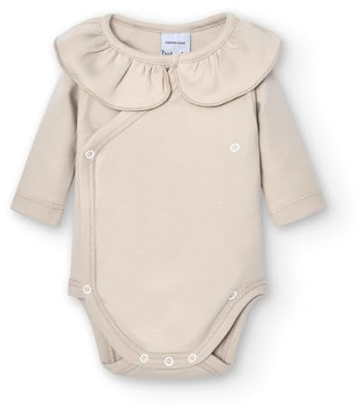 BABIDU Långärmad crossover baby-body i 100% bomull med volangkrage, baby-bodys för nyfödda och tidiga födda, mjukt och allergivänligt tyg, unisexkläder för spädbarn, pojkar och flickor