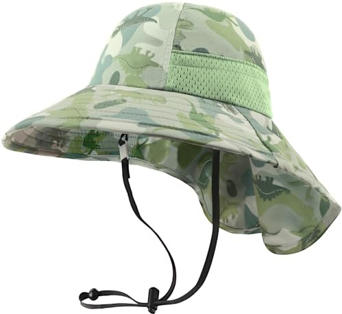 DRESHOW Sombrero de Sol Bebé Niños Children Breathable Bucket Hats UPF 50+ Ajustable Protección Solar Bucket Sombreros Gorra para Niños Niños Niñas