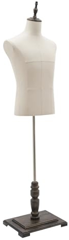 Etrhdfyts Männliche Schneiderpuppe Schaufensterpuppe Höhenverstellbar 150-180cm, Mannequin Büste, Kleiderpuppe Display für Bekleidungsgeschäft Kleid Anzug (Beige-Dickes Leinen, M)