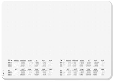 SIGEL H6501 Sous-main en papier, et coins arrondis, calendriers sur 2 ans et semainier, design dotted, A3 (42 x 29.7 cm), blanc et noir, 30 feuilles