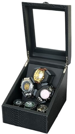 ByteRunning Watch Winder Carica Orologi,Scatola Rotante per Orologio,Caricatore per Orologi Automatici,Caricatore Orologio Automatico,con Motore Silenzioso,per Orologi da Polso.