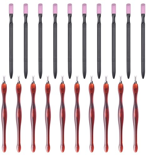 KAZIPOP 20 st nagelbandsklippare, pimpsten, nagelfil, nagelbandsborttagare, dubbelhuvud, poleringspenna, nagelband, pusher, borttagare, nagelslipningspinnar för manikyr och pedikyr