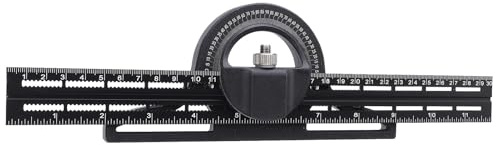 ACOGEDO Righello Angolare Combinato Multifunzione Mobile per la Lavorazione del Legno Orizzontale Universale Nonio Goniometro Smussato 300 Mm Accurato Semplice Veloce Can per Angolo FUNZIONE