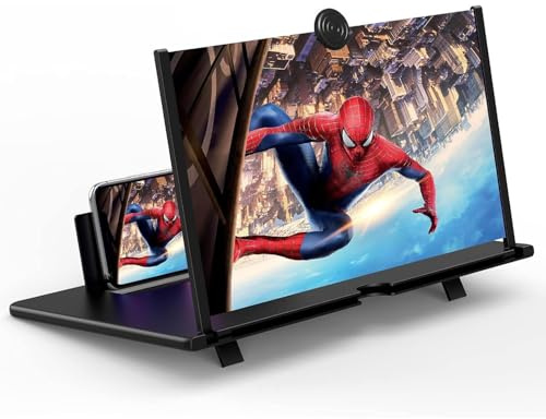 Goevcclei 20 Inch phone magnifier screen,HD Phone Amplifier with Folding Stand Holder Portable Movie Video Game Enlarger 3d Movies Phone Projector Gadgets for Gifts