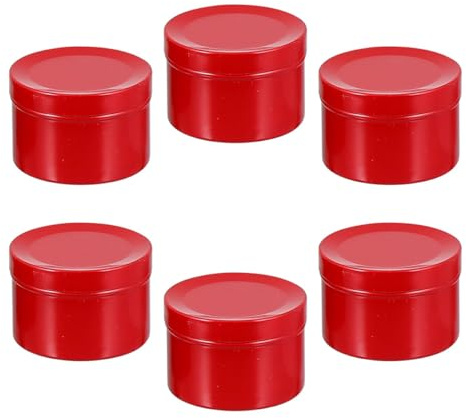 VALICLUD 6 Stück Aluminium Salbenbehälter 50ml Leichte Kosmetikdosen mit Schraubdeckel Runde Kerzendosen für Reise Aufbewahrung von Creme Balsam Schmuck und Selbstgemacht Kerzen