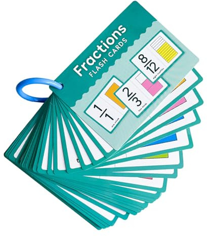 Set di flashcard frazioni | Aiuto didattico di matematica visiva per studenti di scuola matematica uso matematica frazione concetto carta materiali didattici