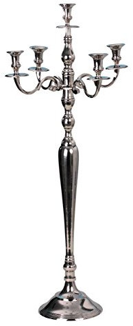 Lifestyle & More Kerzenständer 5-armig Kerzenleuchter Silber Kandelaber Höhe 100cm