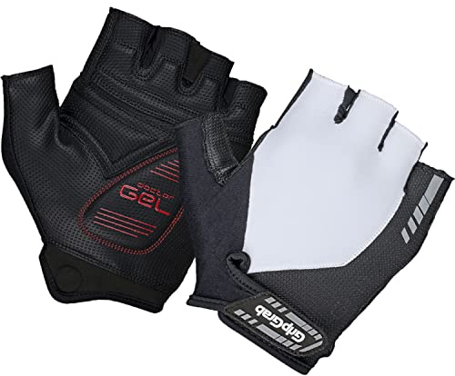 GripGrab ProGel Fahrradhandschuhe Sommer - 4mm DoctorGel Polster Halbfinger | Kurzfinger Radhandschuhe Herren für Rennrad und Gravel Bike, Stoßdämpfende Gel-Polsterung, Ausziehhilfen, Klettverschluss