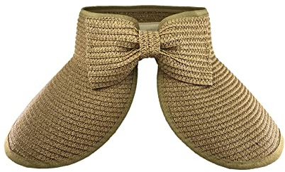 SYAYA Para mujer Verano Plegable Paja Visera De Ala Ancho Sombrero Plegable Mujeres Brach Cap M01