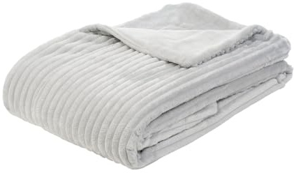 Gözze - Kuschelweiche Wohndecke in Cord Optik, 1620g/Stück, 150 x 200 cm - Silber
