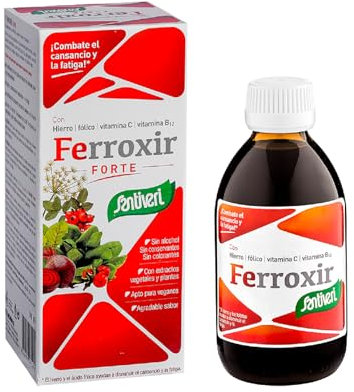 SANTIVERI - Ferroxir Forte, Complemento Alimenticio a Base de Hierro, Vitaminas C, D, del Grupo B y Ácido Fólico, Ayuda con el Cansancio, la Fatiga y el Sistema Inmunitario - 240 ml