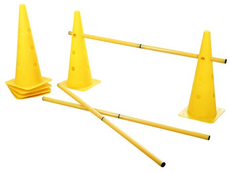 Kerbl Pet Agility Pylonen-Hürden Set, gelb, 3 Hürden