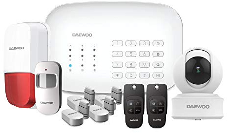 Daewoo Pack Vision+ | Alarma inalámbrica WiFi gsm conectada con Sirena Exterior | 1 cámara | Compatible con Amazon Alexa, el Asistente de Google