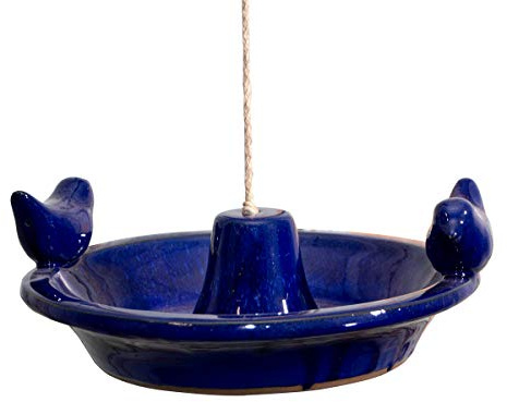 Antikas - Vogeltränke, Vogelbad - blau - Rund - hängend, Vogelbecken