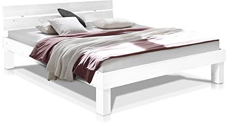 moebel-eins Pumba Massivholzbett mit Kopfteil, Material Massivholz, Fichte