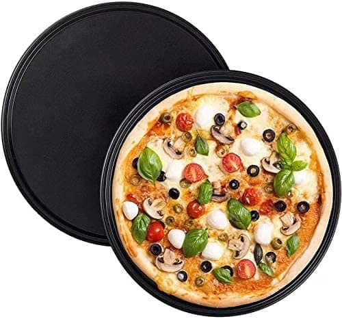 CABLEPELADO Bandeja Pizza Horno | Bandeja para Hornear Pizza | Antiadherente | Calidad Profesional | Acero al Carbono | Resiste Temperaturas De hasta 230° | Redonda | Diámetro 26 cm
