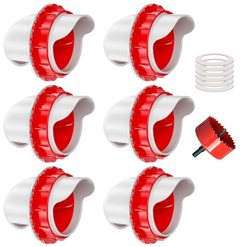 ZenxyHoC Futterautomat Hühner 6 Stück, DIY Futterspender Hühner, Hühnerfutterautomaten Zubehör für Eimer Kiste