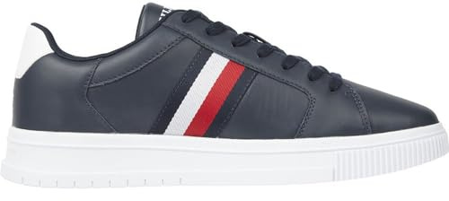 Tommy Hilfiger Supercup LTH Stripes Ess Fm04895Cupsole Baskets pour Homme, Bleu Ciel désert, 44 EU