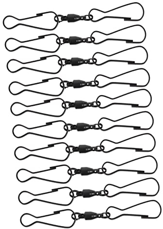 Happyyami 10pcs Stainless Steel Hook Set 360° Rotatable Windsock Clips for Hanging Wind Chimes Flower Pots Outdoor Gardening Accessories