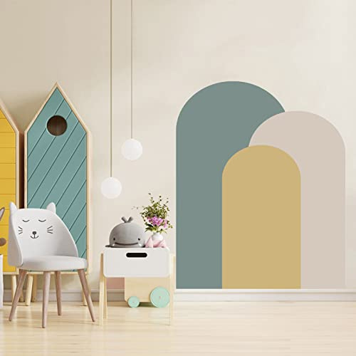 Herfair Boho Dekoration Tapete Selbstklebend Halbkreis Geometrisch Bögen Wandaufkleber Wanddekorationen für Kinderzimmer Babyzimmer Spielzimmer Mädchen Junge (#4)