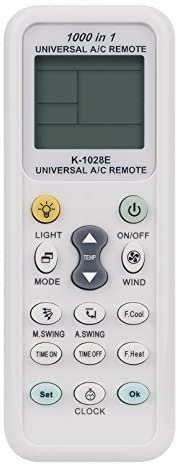 VINABTY K-1028E Control Remoto de reemplazo Universal fit para Samsung Panasonic LG Fujitsu York Trane WFI Mcquary Carrier y más Aire Acondicionado de CA K-1028E Control Remoto