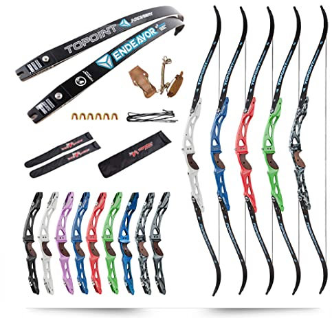 surwolf 18-44lbs Bogenschießen Recurve Bow Set, 66 68 70 Erwachsener,Takedown Recurve Bogen, ILF Bogen Riser und Wurfarme（Schwarz 1#，70-34lbs）
