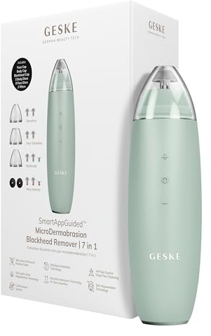 GESKE MicroDermabrasion Blackhead Remover 7 in 1 Mitesserentferner | SmartAppGuided™ MicroDermabrasion Blackhead Remover | Elektrischer Porenreiniger | Innovativer Vakuumsauger
