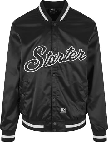 STARTER BLACK LABEL Herren Starter Satin College Jacket Black, L