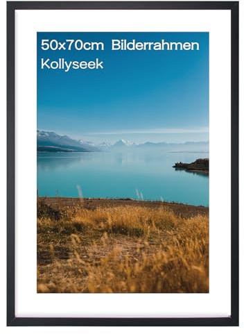 kollyseek Bilderrahmen 50x70 cm aus MDF und Acrylglas Schwarz Bilderrahmen holz,zum Aufhängen & Aufstellen, Wohnzimmer zum Stellen und Hängen, Schwarz Dekorahmen
