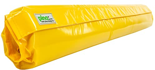 Prallschutz Rammschutz für Sonnensegelmast, Stange, Schaukel, Klettergerüst | UV-beständiges PVC, gelbe Signalfarbe, 30mm Schaumstoff, Klettverschluss, 120cm: für Masten Ø70–101,6mm, innen & außen