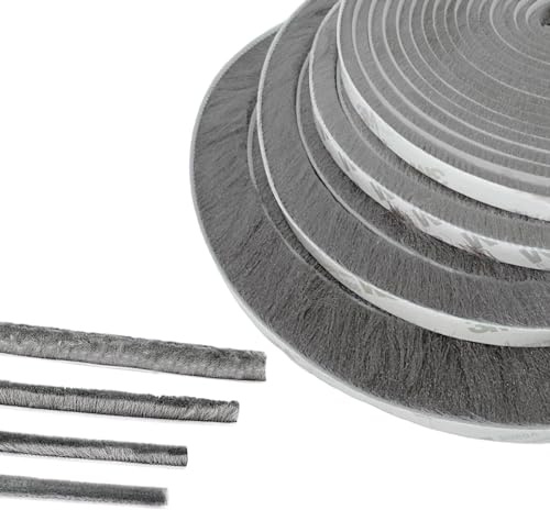 ZhenSFlourish Bürstendichtung Selbstklebend, 5M(L) X9mm(B) X23mm(D) | Bürstendichtungen, Bürstendichtungen Grau, Bürstenleiste Rolladen, Bürstendichtung Schiebetür, Rolladen Bürstendichtung