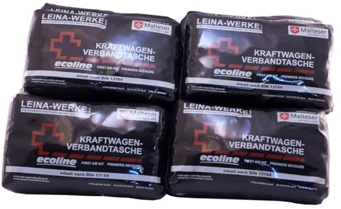 10 x KFZ Verbandtasche Leina Din 13164-2022 mit Maske Mundschutz frische Produktion