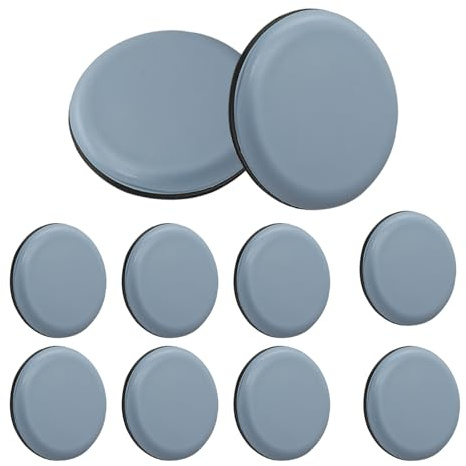 10 Pezzi Scivoli per Mobili, Feltrini per Spostare Mobili, Scivoli per Tappeti Autoadesivi, per Spostare Mobili Pesanti, Aiutare il Trasloco, Organizzare Uffici (Girare 50MM)