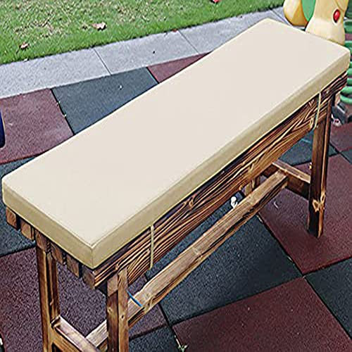 Wasserdichte Gartenbank mit rutschfesten Riemen, für den Außenbereich, Terrassenmöbel, Kissen für 2- und 4-Sitzer-Bänke, 160/180 cm lange Stuhlauflage in Beige, 110 x 30 x 5 cm