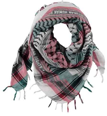 scarf4All Palestinian Human Rights Keffiyeh with Fringes, Woven 100% Cotton scarf, Measuring 45x45”