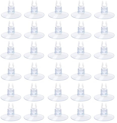 XURJUMI 30 Stück Aquarium Saugnäpfe Lichterkette Eheim Saugnapf Clips Aquarium Zubehör Aquarium Luftschlauch Saugnäpfe Schlauchhalterung Für 5Mm Airline Luftverkehrslinie Schlauchhalter Gaslie