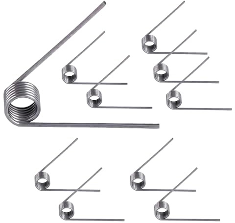 Qrity 10 Stycken Torsionsfjädrar i Rostfritt Stål 304, Torsionsfjädrar med 0,7 mm Tråddiameter, Ytterdiameter 5 mm, 6 Rundor, 60° Avböjningsfjäder