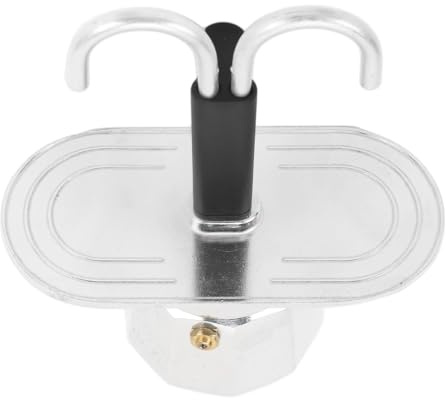 HERCHR Cafetera Moka de 2 tazas para cocina, cafetera italiana de doble cabezal de aleación de aluminio de 100 ml para café en casa. (Base de decágono)